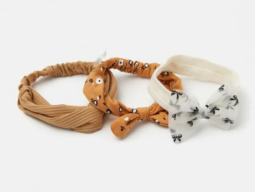 3-Pack Baby Girl Headbands – Size 18M
